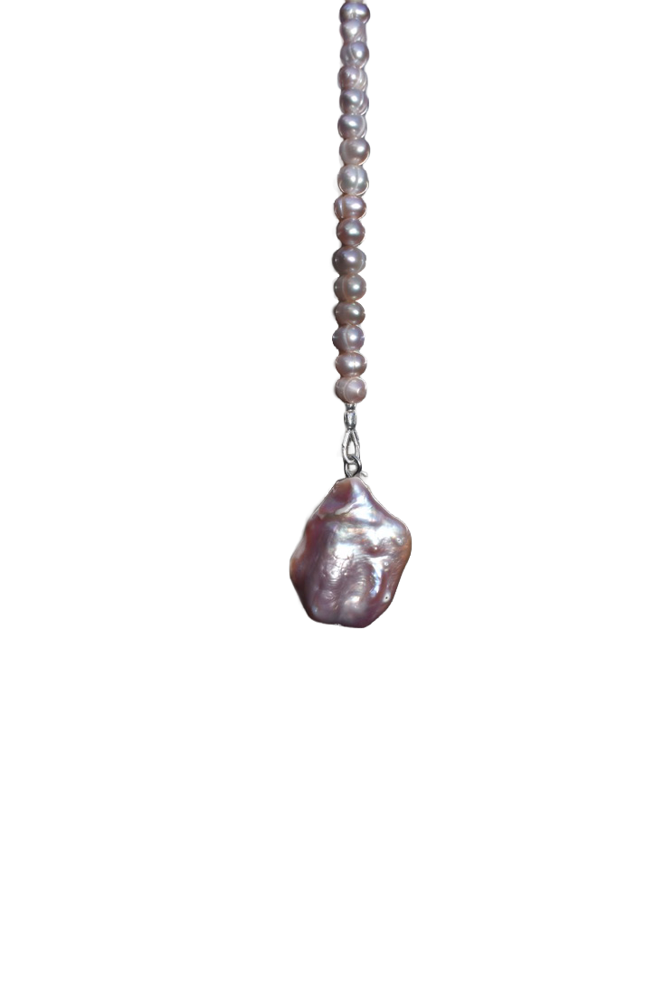 Ancient Pink Teardrop Necklace