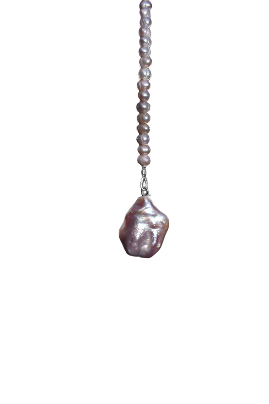 Ancient Pink Teardrop Necklace